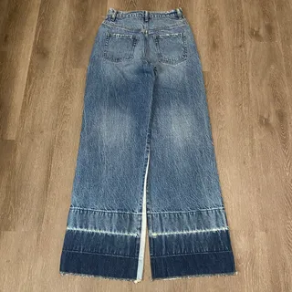 Photo of Pacsun Two Toned Wide Leg Jeans Women's 26 Denim Paneled Patchwork High Rise Y2K