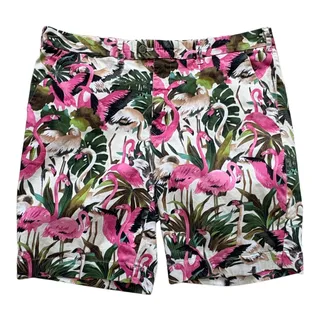 Photo of LoudMouth Golf Shorts Men's Size 40 Waist Pink Flamingos Palm Tropical Beach