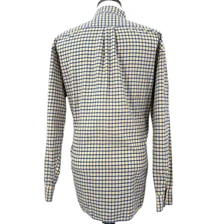 Photo of Chaps Men's XL Yellow Blue Plaid Shirt 100% Cotton Long Sleeve Button Down