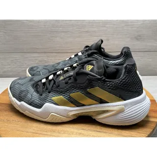 Photo of Adidas Women's Barricade 12 Tennis Shoe 6.5 Black/Gold Metallic/Carbon