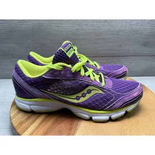 Photo of Saucony Outduel 15146-3 Shoes, Women’s Size 8 Purple Neon Green/ Yellow