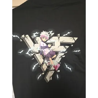 Photo of Hypland Hunter x Hunter Killua Zoldyck Mens Medium Black Anime Graphic Tee NWOT