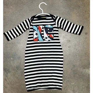 Photo of KC Soccer - Kansas City Newborn Cotton Gown Black & White Striped