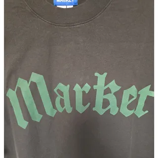 Photo of MARKET x Smiley Gothic T Shirt Mens XL Washed Black Green Logo NWT NEW