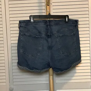 Photo of Old Navy High Rise OG Straight Distressed Denim Shorts Cuffed 16