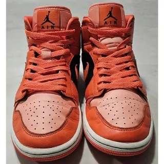 Photo of Air Jordan 1 Mid SE Rush Orange Black Women's Size 8 DM3381-600