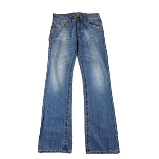 Photo of Rock 47 Wrangler Jeans Mens 30x34 Bootcut Y2K Western Thick Stitch Distressed