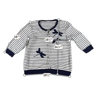Photo of Talbots Woman Petites Cardigan 2XP Navy White Striped Dragonfly Knit Sweater