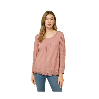 Photo of Boden Mauve Dusty Pink Eyelet Trim Cotton Blouse Size 4