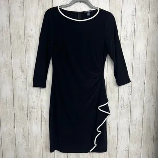 Photo of American Living Black White Midi Dress Size 10 Stretch Cocktail Career Party