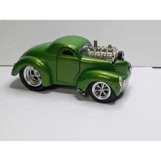 Photo of Muscle Machines 2004 Willys Coupe 1:18 Diecast Green Hot Rod Funline 8"
