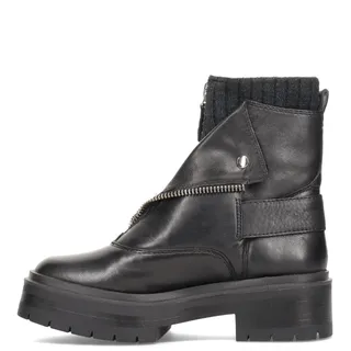 Photo of Sam Edelman Womens Linds Ankle Boots Lug Sole Center Zip Black Leather 9.5 M