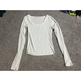Photo of Gypsy and Jade womens xs white ribbed long sleeve crop top