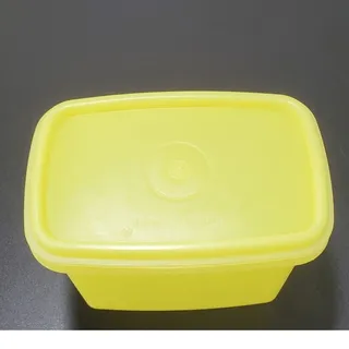 Photo of Vintage Bright Yellow Tupperware Shelf Saver W/Lid 1243