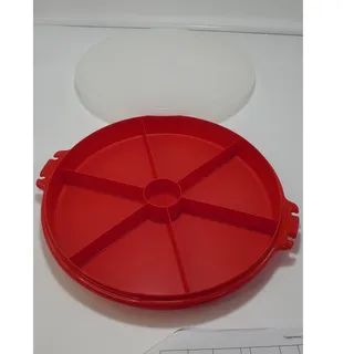 Photo of VINTAGE Tupperware 12" Pie Veggie Carrier Snack Keeper & Lid 405 224