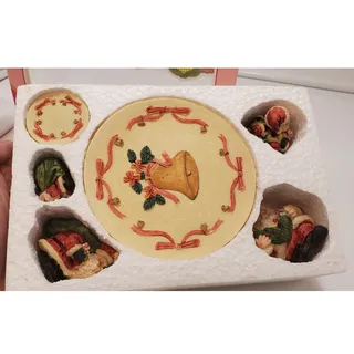 Photo of VTG 1994 Popular Imports Christmas Mini Tea Set, "Santa T Set" 10 Piece, IOB