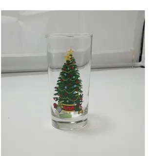 Photo of Vintage HOMCO Home Interiors 8728 12oz Christmas Tree Tumbler Glasses, Set of 7