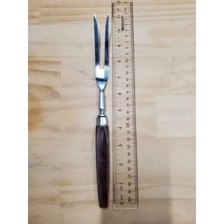 Photo of Vintage MCM Carving Fork Butterscotch Brown Bakelite Style Handle 11"