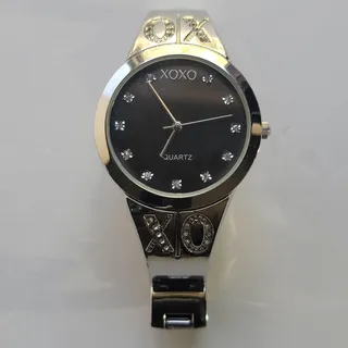 Photo of XOXO Womens Watch 32mm Black Dial Silver Case Stainless Bracelet Quartz XO5261