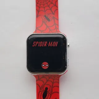 Photo of Marvel Boys Watch Black Dial 32mm Silver Case Red Silicone Strap LED SPD6001FB