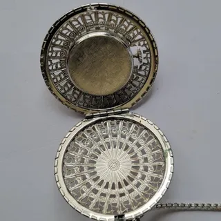 Photo of Vintage Vantage Womens Watch 24mm Silver Case Cream Dial Filigree Silver Chain