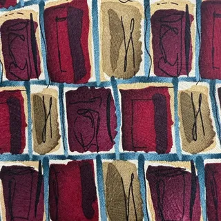 Photo of Vintage J Garcia Collection Mens Silk Tie Abstract Geometric Squares Necktie