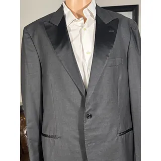 Photo of Copied - Brunello Cucinelli Wool Silk Charcoal Tuxedo Dinner Jacket 54IT 44 US Peak Lapel