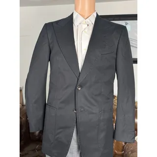 Photo of Tom Ford Black Sport Jacket Blazer Suit cotton Peak Lapel 48IT 38R US Men's