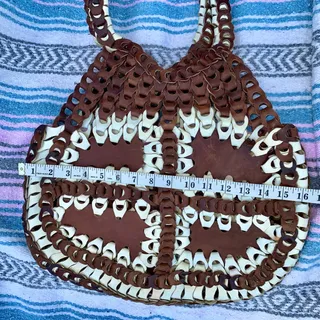 Photo of VINTAGE 70's HUGE LEATHER LINKS BAG IN AMAZING CONDITION