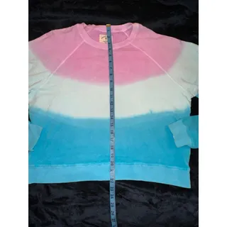 Photo of ELECTRIC & ROSE VENICE OVERSIZED CROP STRIPED TIE DYE SWEATSHIRT JUMPER XS 