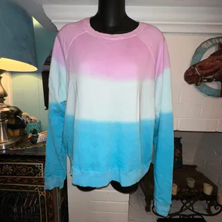 Photo of ELECTRIC & ROSE VENICE OVERSIZED CROP STRIPED TIE DYE SWEATSHIRT JUMPER XS 