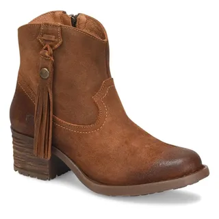 Photo of Born Alondra Brown Suede Women's Western Tassle Booties Size 10