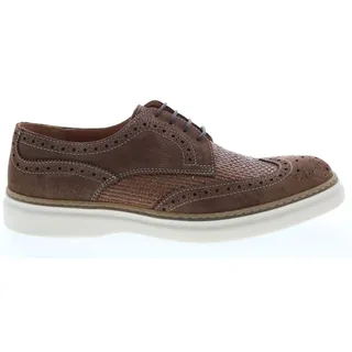 Photo of Bruno Magli Salento Raffia Mens Shoes Brown Oxfords Made in Italy Size 10.5 M