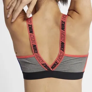 Photo of Nike Dri-FIT Colorblock Sports Bra Grey Black Pink Blue Logo Strappy Small‎