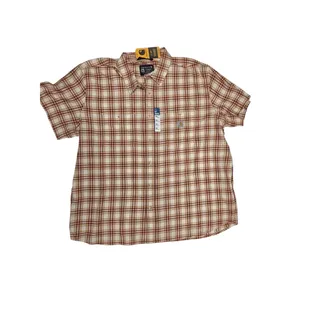Photo of Carhartt Men Bozeman Relaxed Short Sleeve Plaid Shirt Red White 2XL
