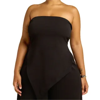 Photo of Rebdolls Black In That Way Asymmetrical Strapless Tube Top size 3X / 22 NEW Tags