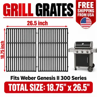 Photo of Grill Grates for Weber Genesis II 300 Series Grills, Total Size: 18.75" x 26.5"