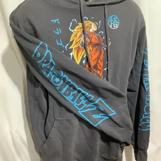 Photo of Dragon Ball Z Hoodie Sm Grey Super Saiyan 3 Goku Graphic Sweatshirt Anime Toei