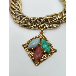 Photo of Vintage Etruscan Revival Style Link Charm Bracelet Box Clasp