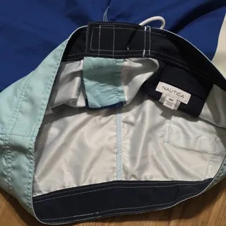 Photo of Nautica Men’s Board Shorts 38W Blue Colorblock Swim Trunks 100% Polyester