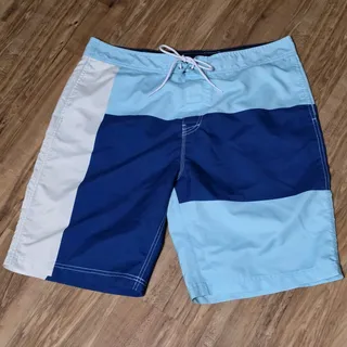Photo of Nautica Men’s Board Shorts 38W Blue Colorblock Swim Trunks 100% Polyester