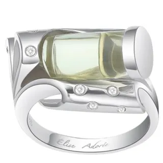 Photo of Elise Adoree Women's Designer Ring - Sterling Silver Plated in Platinum - Size 7