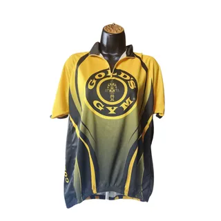 Photo of Golds Gym Cycling Jersey Mens Large Half Zip Short Sleeve Fitness Bodybuilding