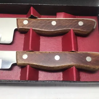 Photo of Vintage Maxam 2 Piece Carving Knife Set Precision Hollow Ground Stainless Boxed