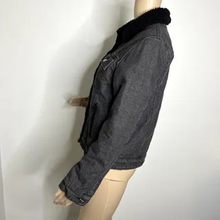 Photo of Kendall & Kylie Gray Button Down Fur Jean Jacket