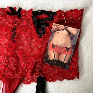 Photo of Seven Til Midnight Red Lace Boyshort Panties
