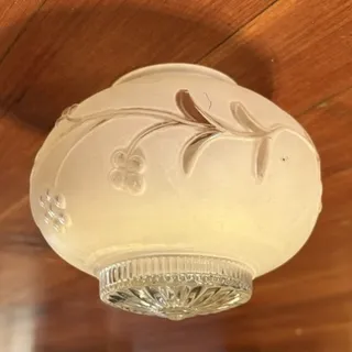 Photo of Vintage Clear & Frosted Glass Light Globe Floral Vine Detail ~ 3¼" Fitter