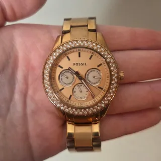Photo of Fossil Stella Womens Watch ES3003 38mm Rose Gold Date Day Quartz Analog