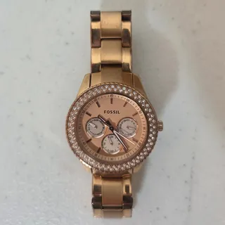 Photo of Fossil Stella Womens Watch ES3003 38mm Rose Gold Date Day Quartz Analog