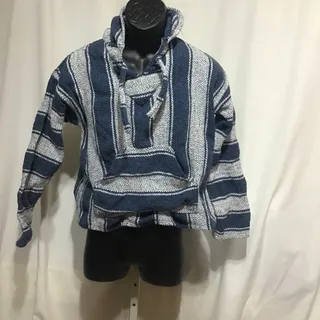 Photo of Earth Ragz Kidz Baja Hoodie Jacket XL Blue Grey Mexican Jerga Drug Rug Pullover
